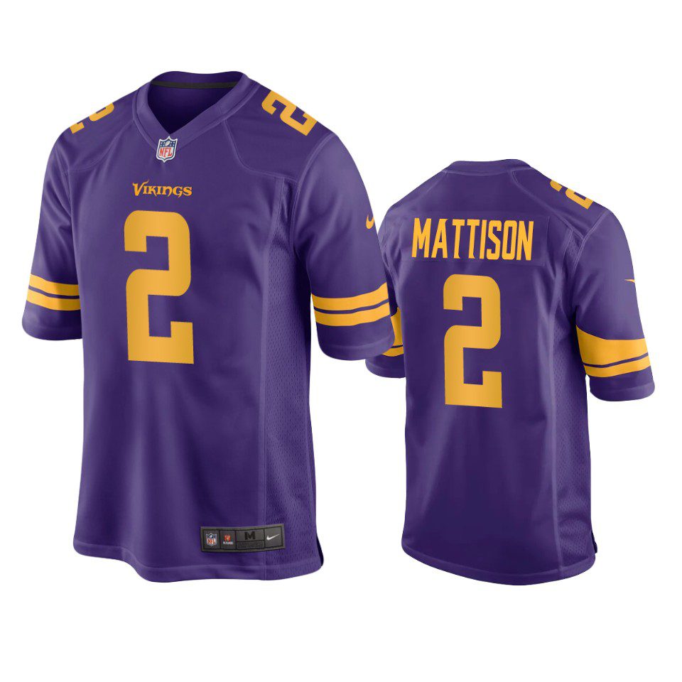 Alexander Mattison Minnesota Vikings Purple Alternate Game Jersey 1 vikings alexander mattison alternate game purple jersey