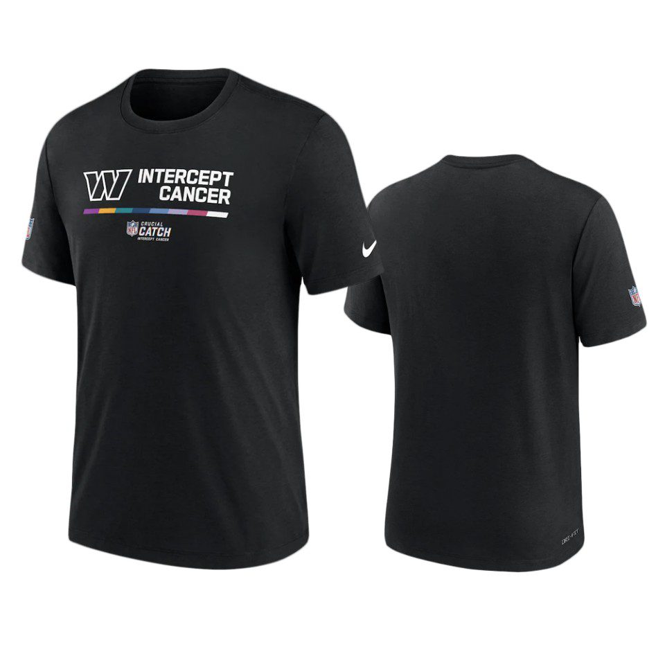 Men's Washington Commanders Black Performance 2022 NFL Crucial Catch T-Shirt 1 washington commanders black 2022 nfl crucial catch performance t shirt