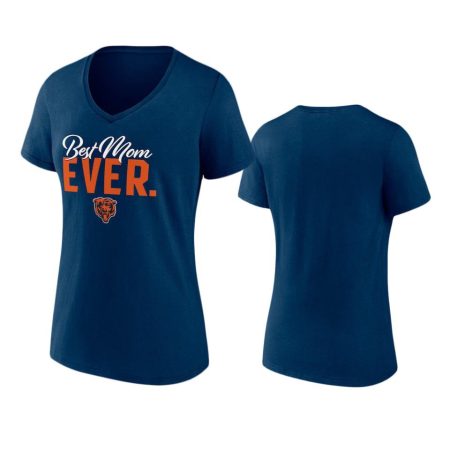 Women's Chicago Bears Navy Best Mom Ever T-Shirt