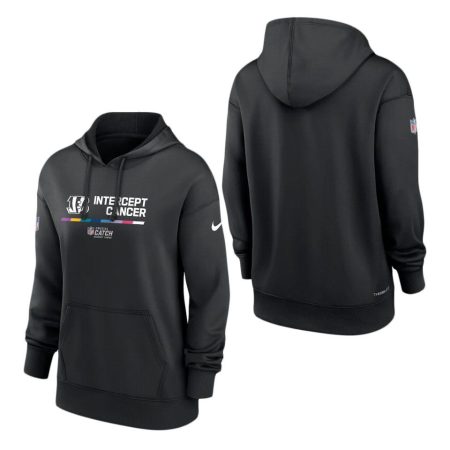 Women's Cincinnati Bengals Black 2022 NFL Crucial Catch Therma Pullover Hoodie