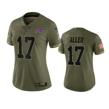 Women's Buffalo Bills Josh Allen Olive 2022 Salute To Service Limited Jersey