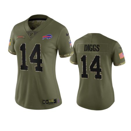 Women's Buffalo Bills Stefon Diggs Olive 2022 Salute To Service Limited Jersey