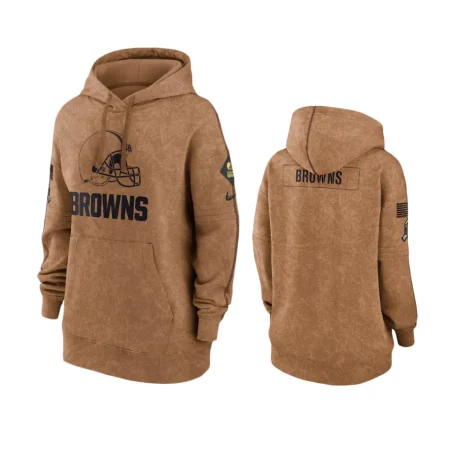 Women's Cleveland Browns Brown 2023 Salute to Service Hoodie