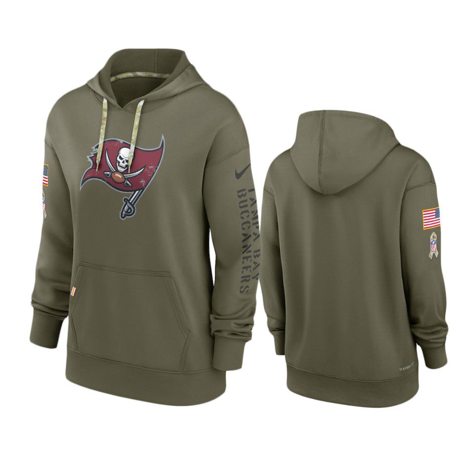 Women's Tampa Bay Buccaneers Olive 2022 Salute to Service Performance Hoodie 1 women buccaneers olive 2022 salute to service hoodie