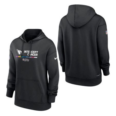 Women's Arizona Cardinals Black 2022 NFL Crucial Catch Therma Pullover Hoodie
