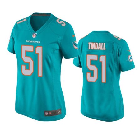 Women's Miami Dolphins Channing Tindall Aqua Game Jersey