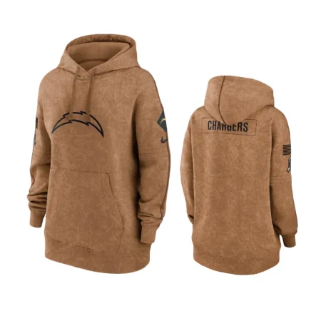 Women's Los Angeles Chargers Brown 2023 Salute to Service Hoodie