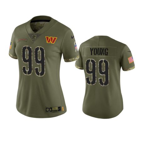 Women's Washington Commanders Chase Young Olive 2022 Salute To Service Limited Jersey