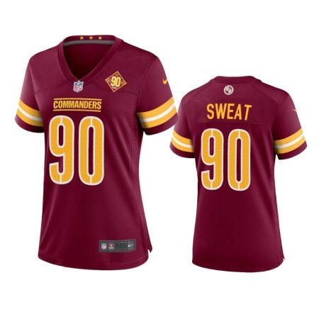 Women's Washington Commanders Montez Sweat Burgundy 90th Anniversary Game Jersey