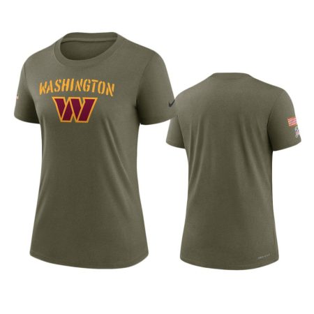 Women's Washington Commanders Olive 2022 Salute To Service Legend T-Shirt
