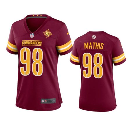 Women's Washington Commanders Phidarian Mathis Burgundy 90th Anniversary Game Jersey