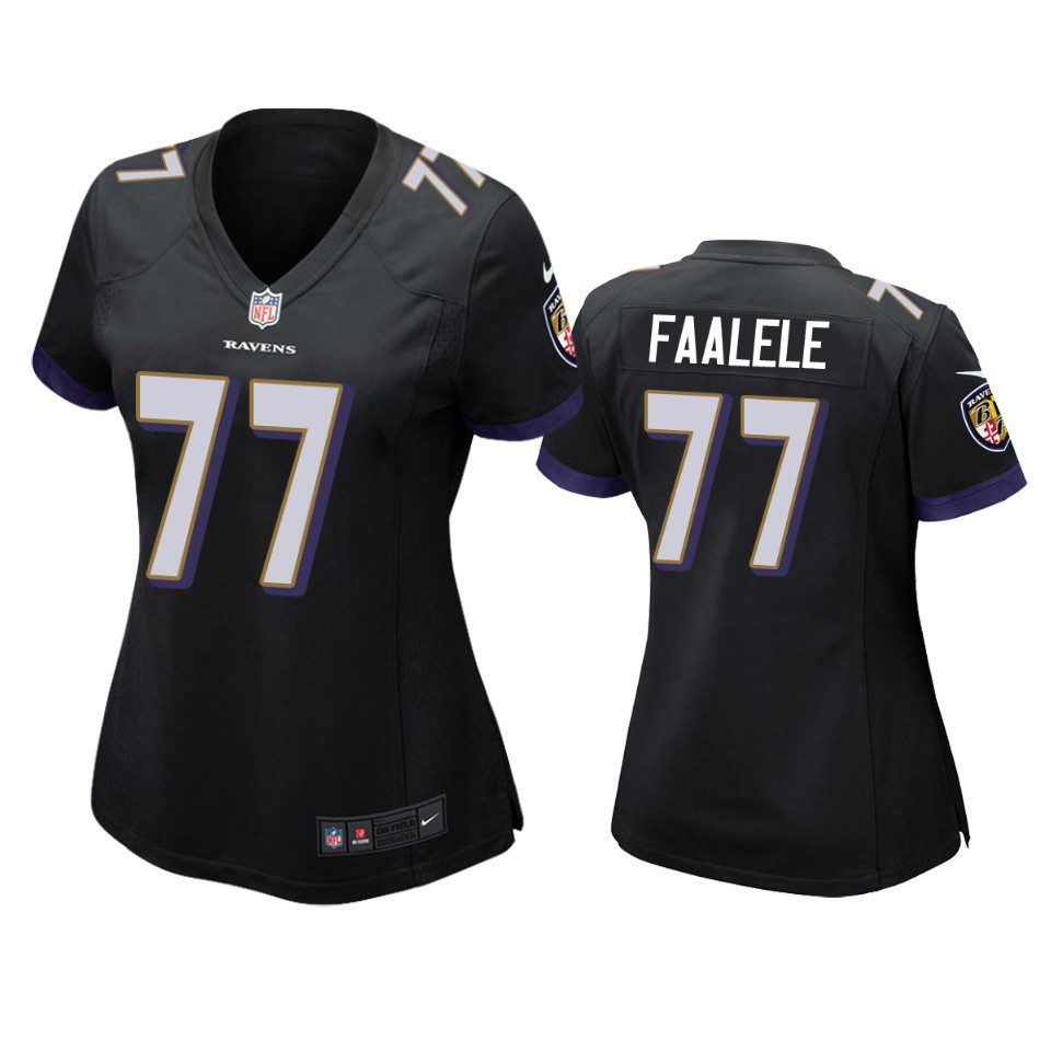 Women's Baltimore Ravens Daniel Faalele Black Game Jersey 1 women daniel faalele ravens game black jersey