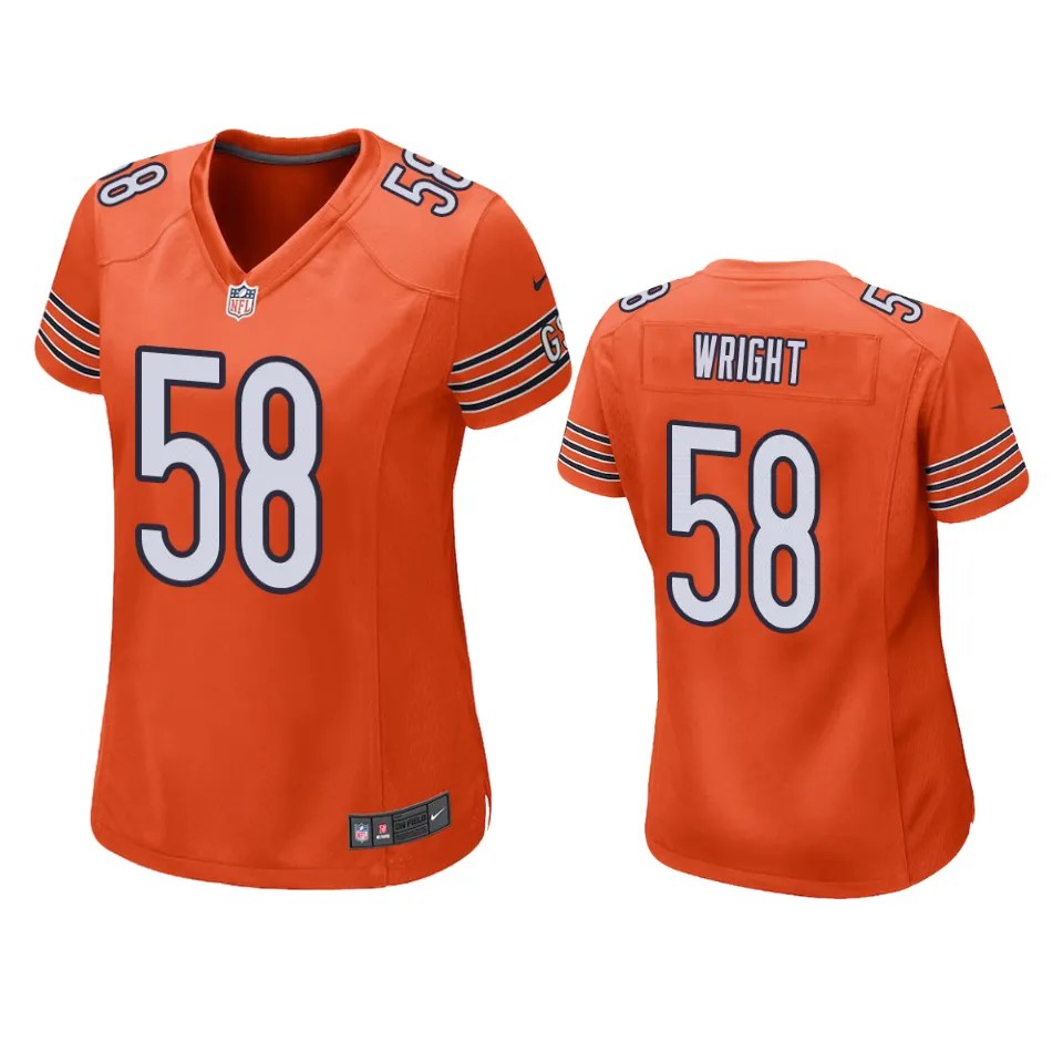 Women's Chicago Bears Darnell Wright Orange Alternate Game Jersey 1 women darnell wright bears orange alternate game jersey