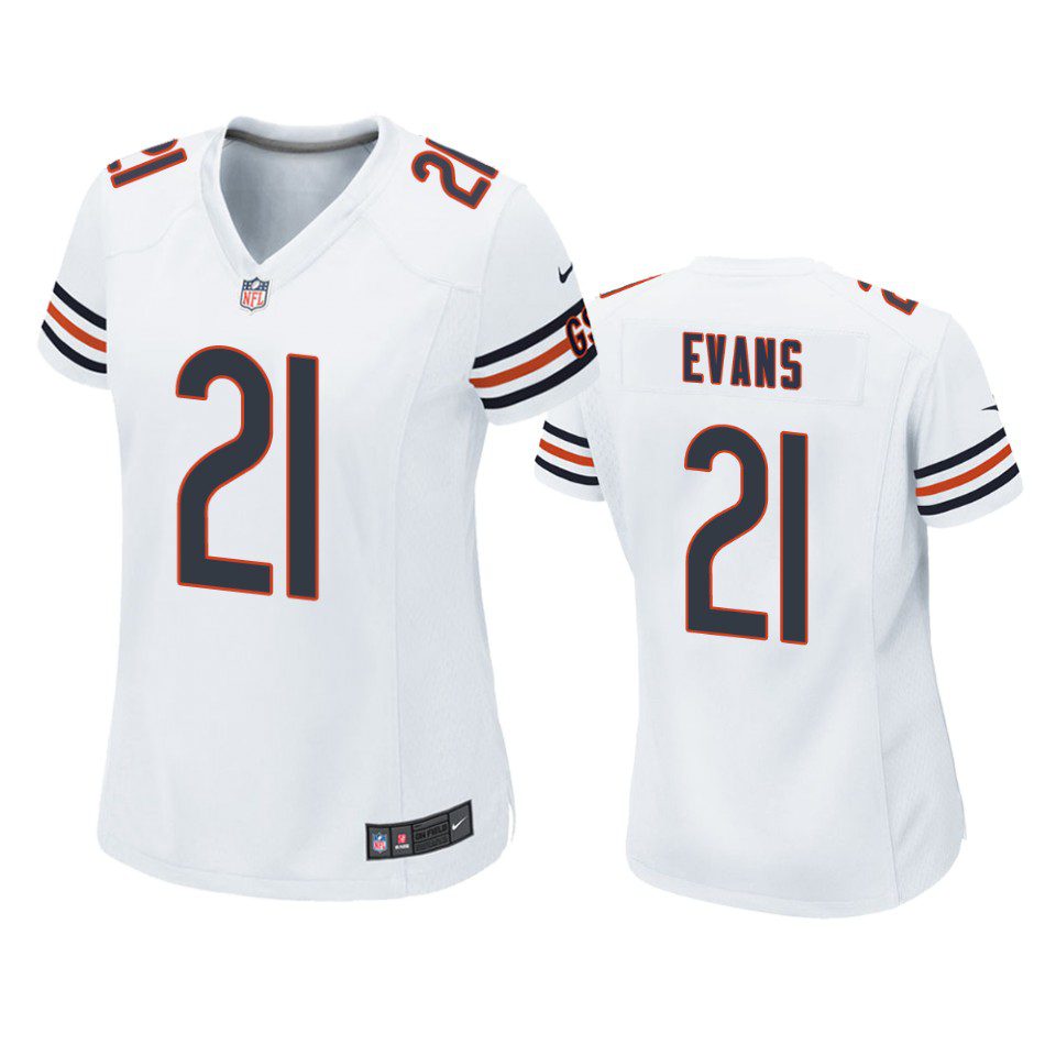 Women's Chicago Bears Darrynton Evans White Game Jersey 1 women darrynton evans bears game white jersey