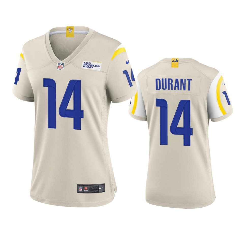 Women's Los Angeles Rams Decobie Durant Bone Game Jersey 1 women decobie durant rams game bone jersey