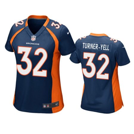 Women's Denver Broncos Delarrin Turner-Yell Navy Game Jersey