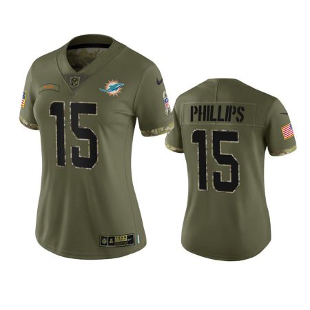 Women's Miami Dolphins Jaelan Phillips Olive 2022 Salute To Service Limited Jersey
