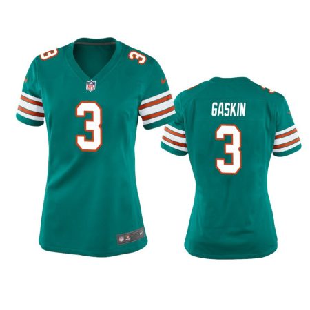 Women's Miami Dolphins Myles Gaskin Aqua Throwback Game Jersey