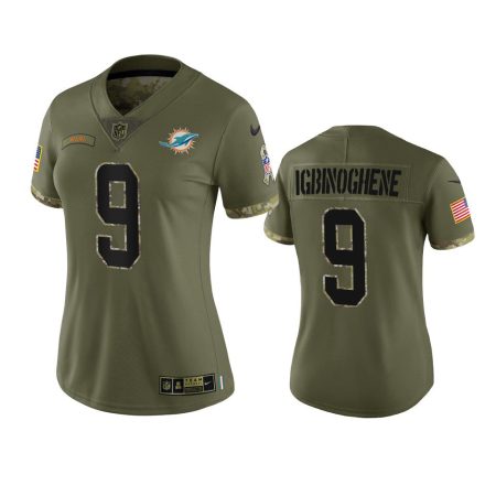 Women's Miami Dolphins Noah Igbinoghene Olive 2022 Salute To Service Limited Jersey