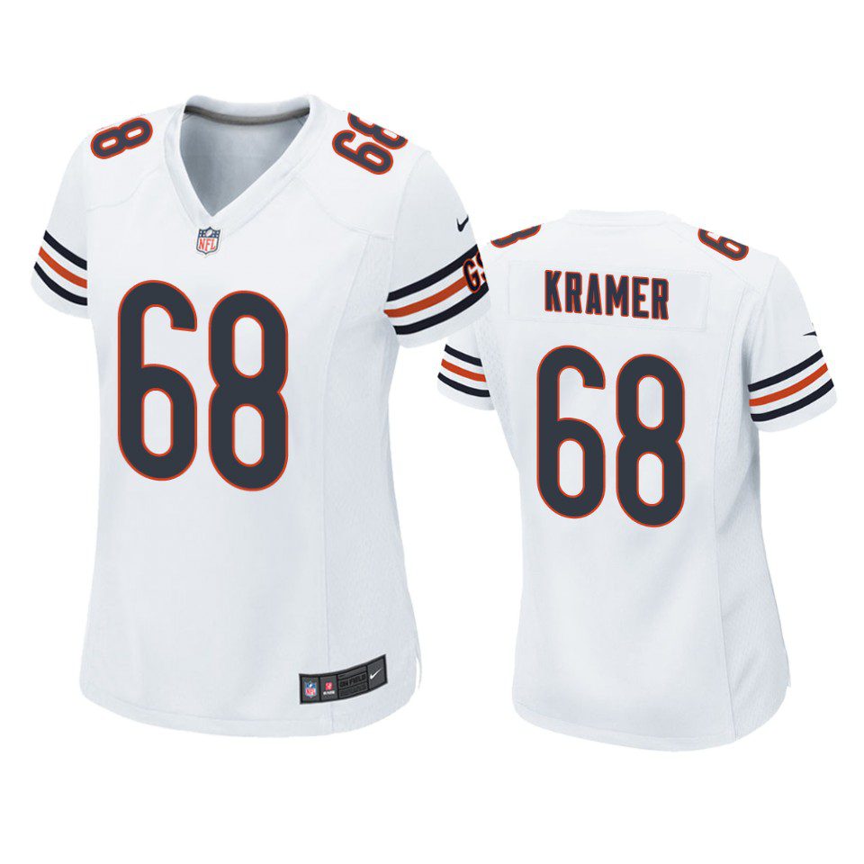 Women's Chicago Bears Doug Kramer White Game Jersey 1 women doug kramer bears game white jersey