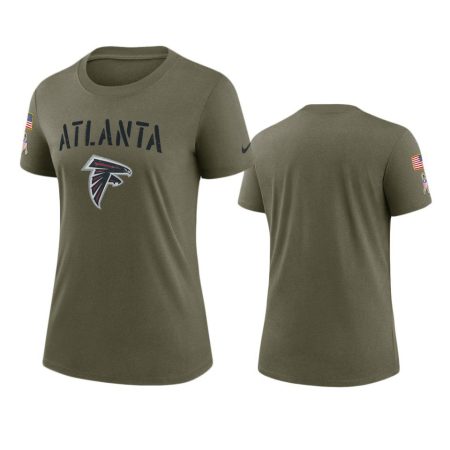 Women's Atlanta Falcons Olive 2022 Salute To Service Legend T-Shirt