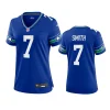 Women's Seattle Seahawks Geno Smith Royal Throwback Game Jersey 2 women geno smith seahawks throwback game royal jersey