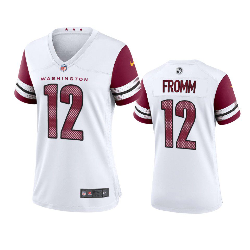 Women's Washington Commanders Jake Fromm White Game Jersey 1 women jake fromm commanders game white jersey