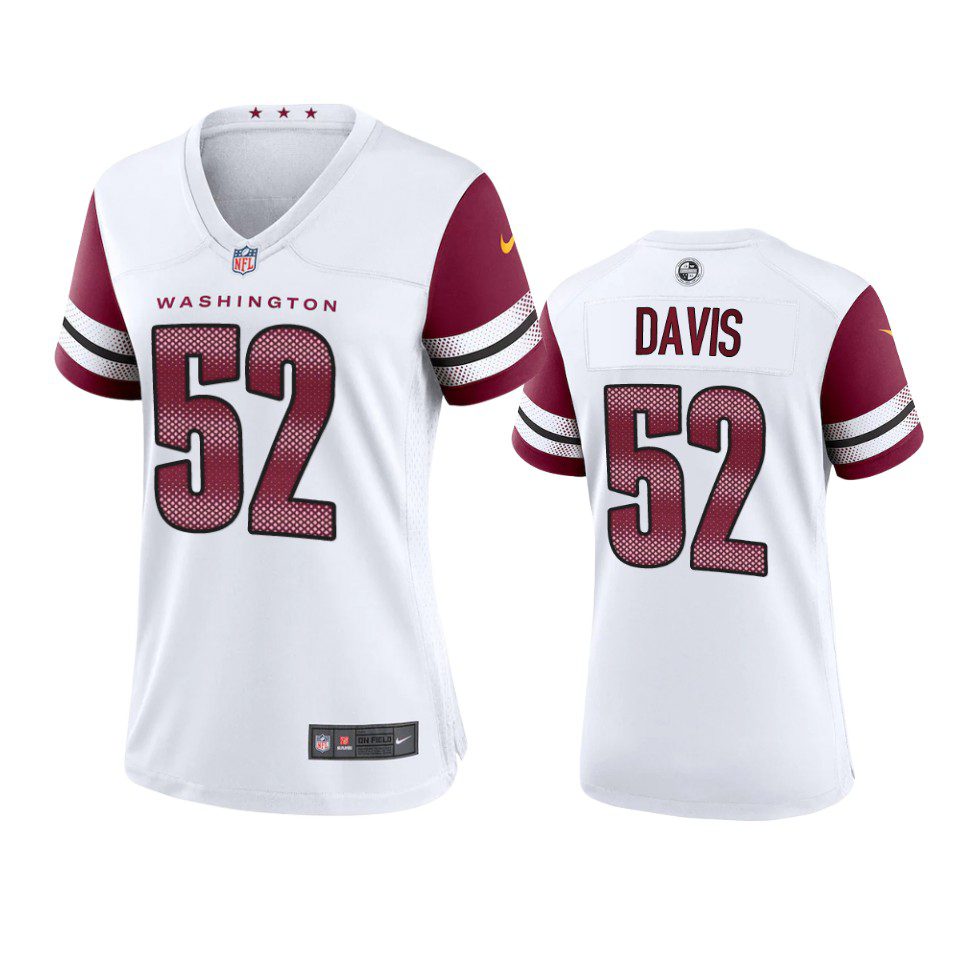 Women's Washington Commanders Jamin Davis White Game Jersey 1 women jamin davis commanders game white jersey