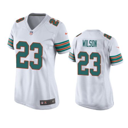 Women's Miami Dolphins Jeff Wilson White Throwback Game Jersey