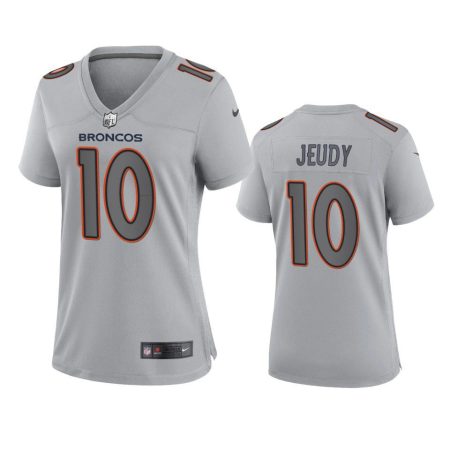 Women's Denver Broncos Jerry Jeudy Gray Atmosphere Fashion Game Jersey