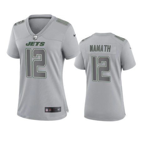 Women's New York Jets Joe Namath Gray Atmosphere Fashion Game Jersey