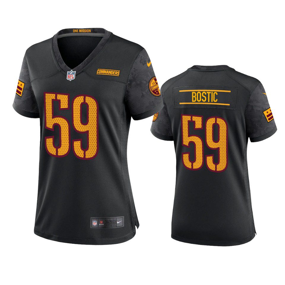 Women's Washington Commanders Jon Bostic Black Alternate Game Jersey 1 women jon bostic commanders alternate game black jersey