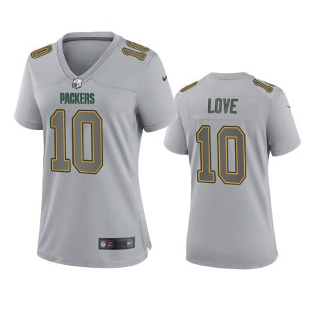 Women's Green Bay Packers Jordan Love Gray Atmosphere Fashion Game Jersey