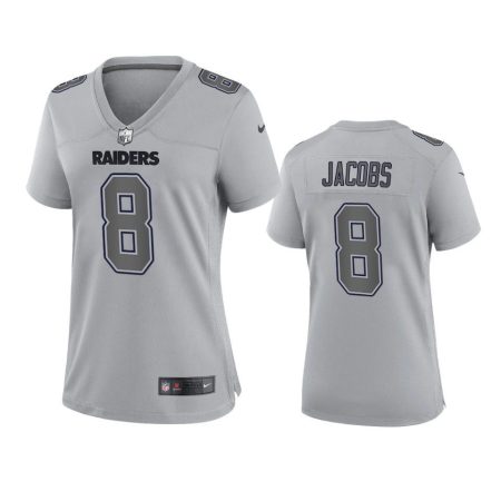 Women's Las Vegas Raiders Josh Jacobs Gray Atmosphere Fashion Game Jersey