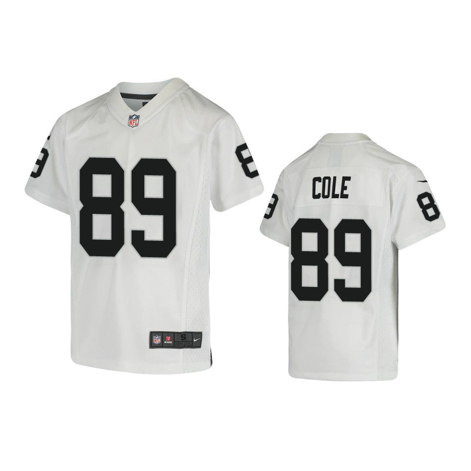 Youth Las Vegas Raiders Keelan Cole White Game Jersey 1 women keelan cole raiders game white jersey 0a