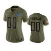 Women's Detroit Lions Custom Olive 2022 Salute To Service Limited Jersey 2 women lions custom olive limited 2022 salute to service jersey