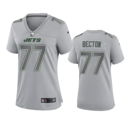 Women's New York Jets Mekhi Becton Gray Atmosphere Fashion Game Jersey