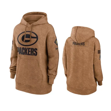 Women's Green Bay Packers Brown 2023 Salute to Service Hoodie