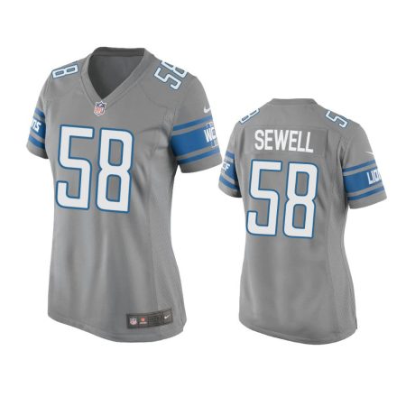 Women's Detroit Lions Penei Sewell Silver Game Jersey