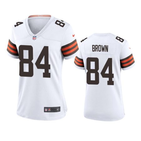 Women's Cleveland Browns Pharaoh Brown White Game Jersey