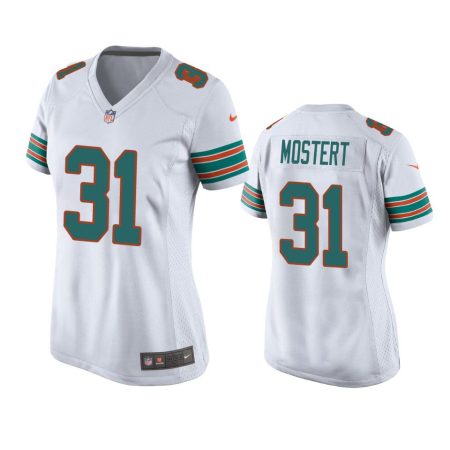 Women's Miami Dolphins Raheem Mostert White Throwback Game Jersey
