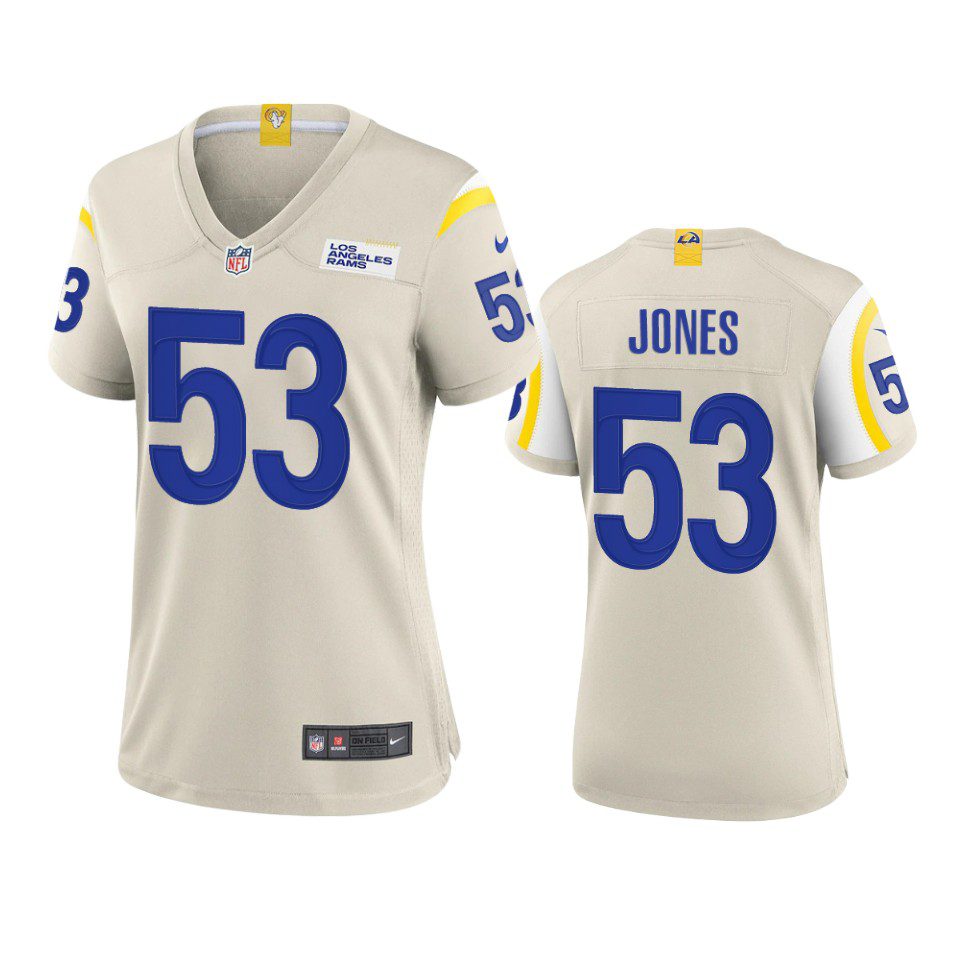 Women's Los Angeles Rams Ernest Jones Bone Game Jersey 1 women rams ernest jones game bone jersey