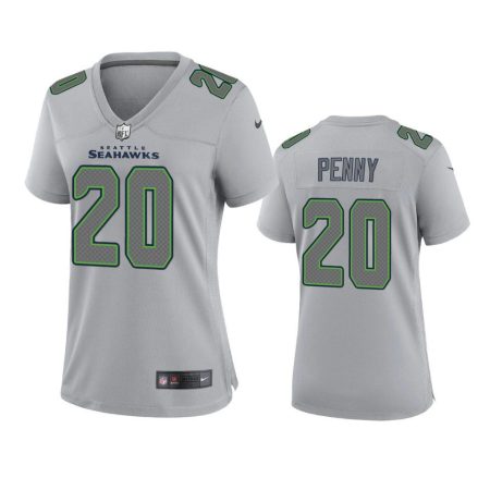 Women's Seattle Seahawks Rashaad Penny Gray Atmosphere Fashion Game Jersey