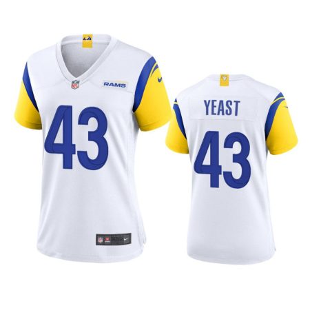 Women's Los Angeles Rams Russ Yeast White Alternate Game Jersey