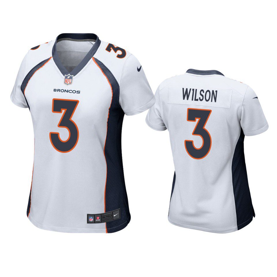 Women's Denver Broncos Russell Wilson White Game Jersey 1 women russell wilson broncos game white jersey