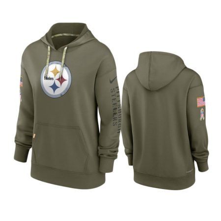 Women's Pittsburgh Steelers Olive 2022 Salute to Service Performance Hoodie
