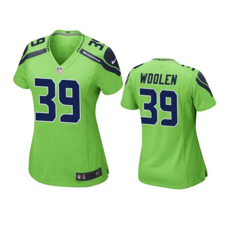 Women's Seattle Seahawks Tariq Woolen Neon Green Game Jersey