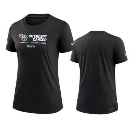Women's Tennessee Titans Black Performance 2022 NFL Crucial Catch T-Shirt