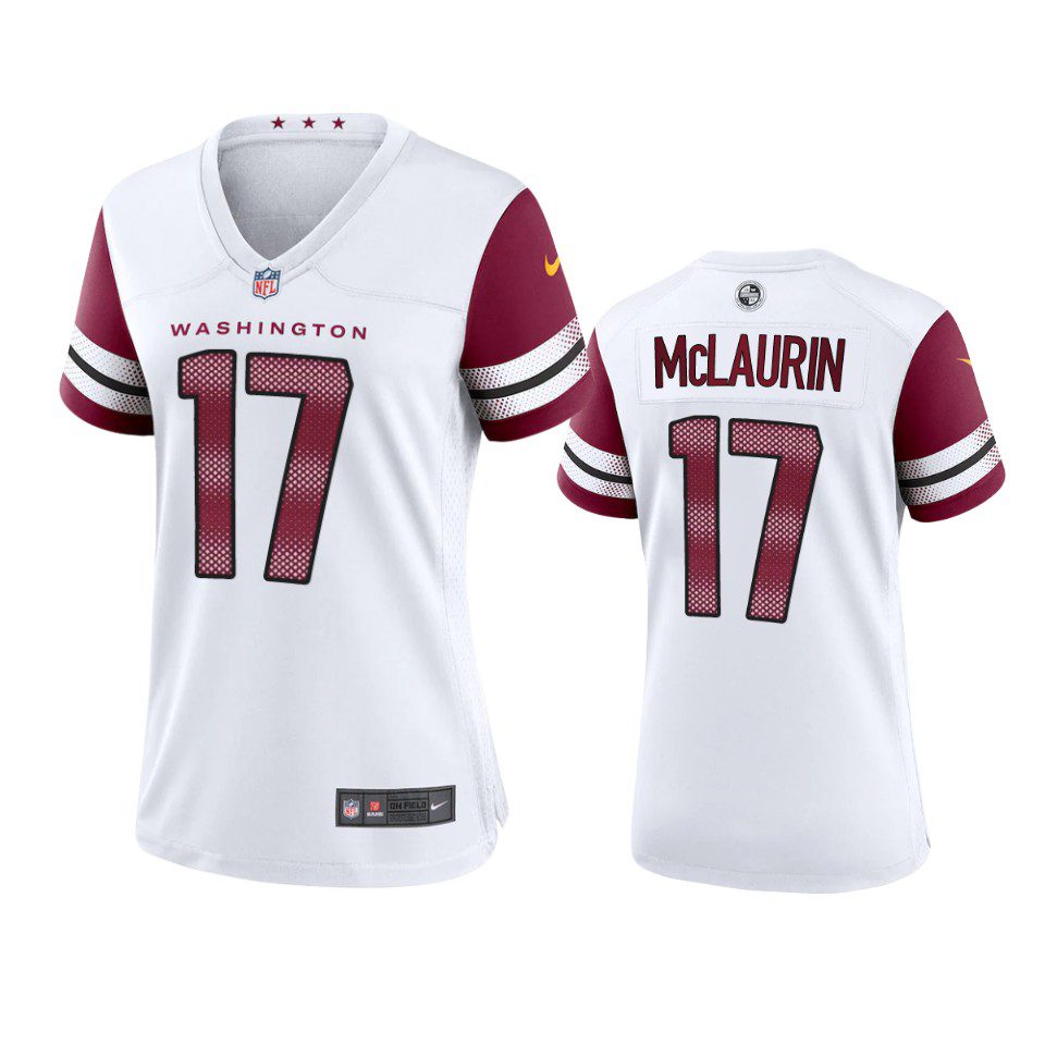 Women's Washington Commanders Terry McLaurin White Game Jersey 1 women terry mclaurin commanders game white jersey