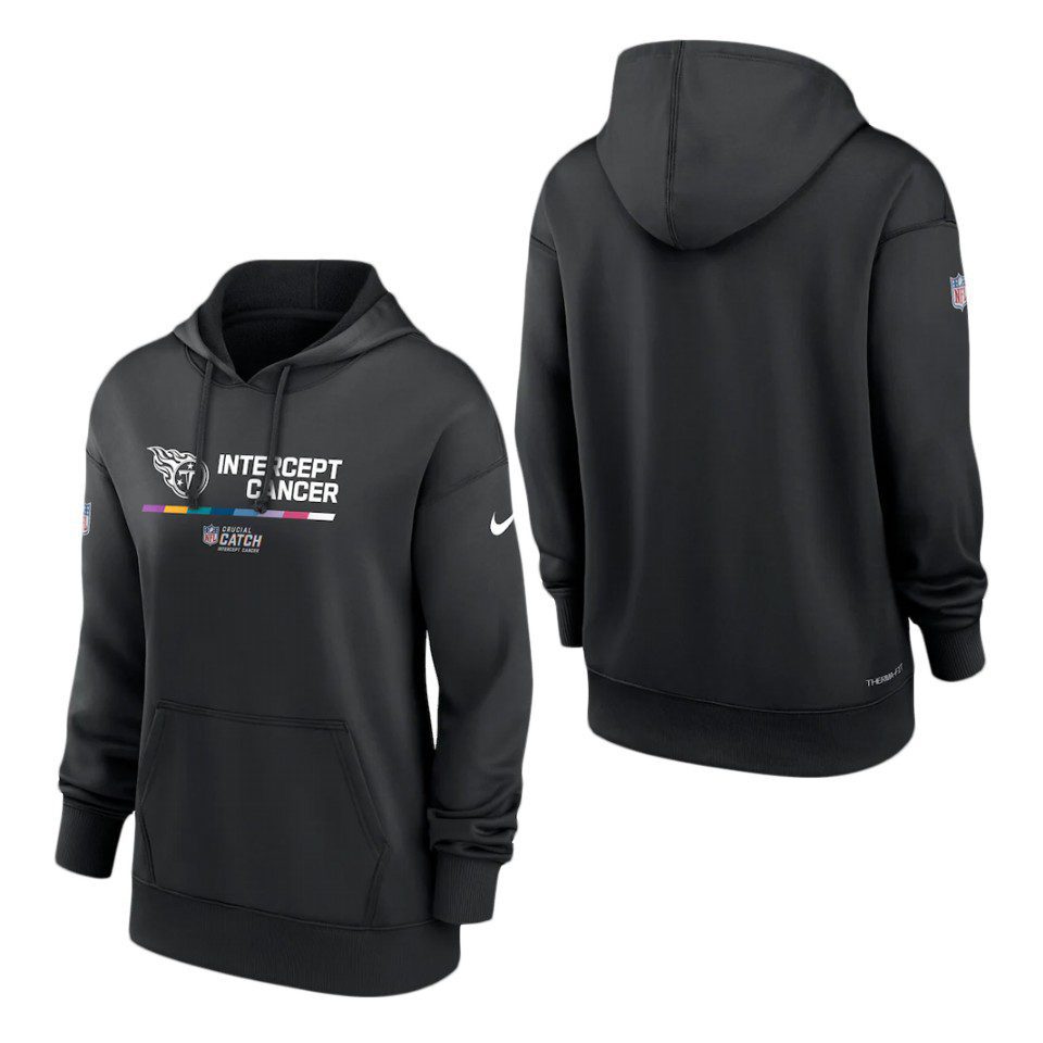 Women's Tennessee Titans Black 2022 NFL Crucial Catch Therma Pullover Hoodie 1 women titans black 2022 nfl crucial catch therma pullover hoodie